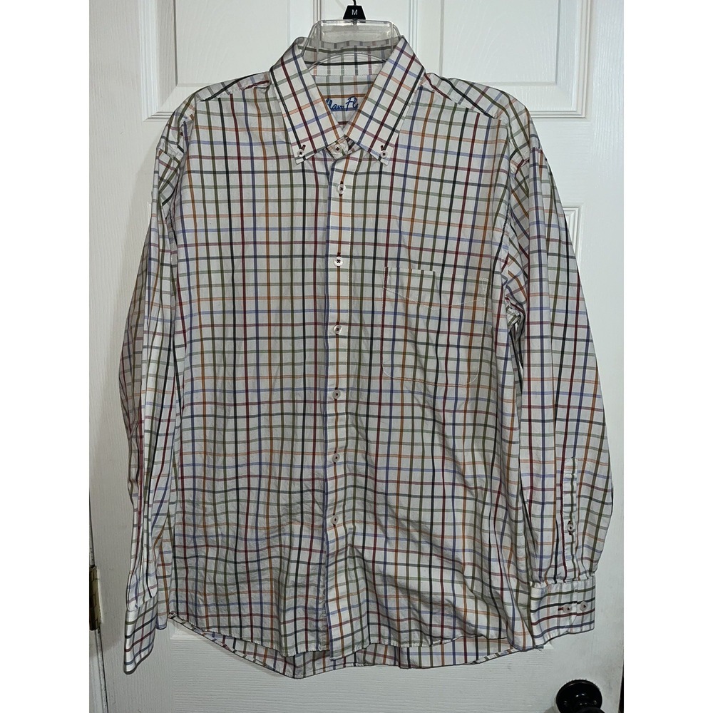 Alan Flusser Shirt Mens  X Large‎  Plaid Long-Sleeve Button Up Pocket